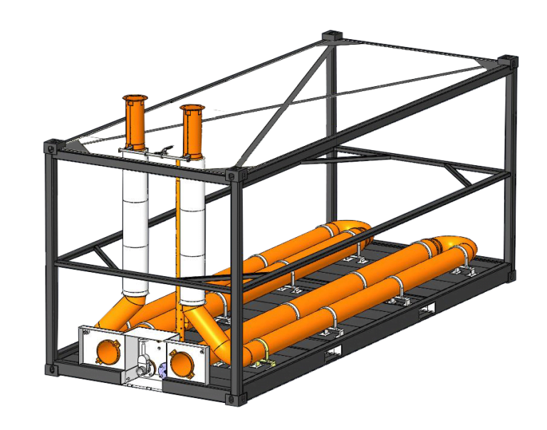 20ft Shipper Bitutainer Burner Tubes Configuration