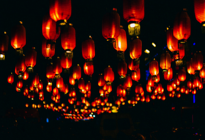 Chinese lanterns representing the chinese holidays